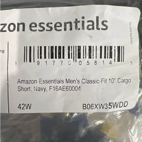 Amazon Essentials Men's 42W Navy Blue 10" Inseam Classic Fit Cargo Shorts - Picture 8 of 11